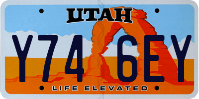 UT license plate Y746EY