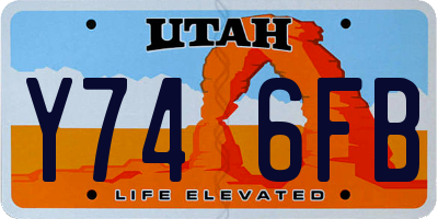 UT license plate Y746FB