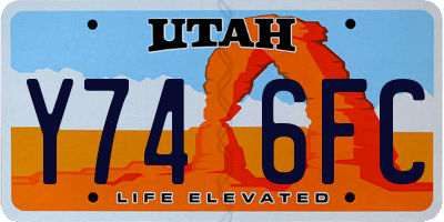 UT license plate Y746FC