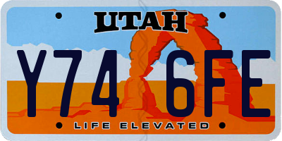 UT license plate Y746FE