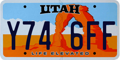 UT license plate Y746FF