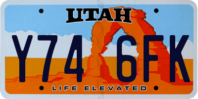 UT license plate Y746FK