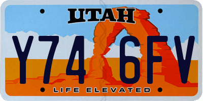 UT license plate Y746FV