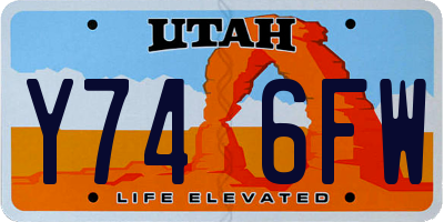 UT license plate Y746FW