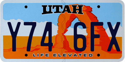UT license plate Y746FX