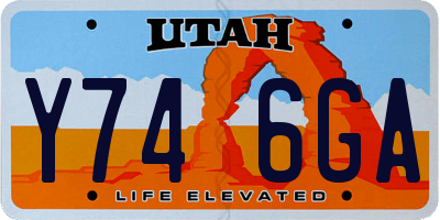 UT license plate Y746GA