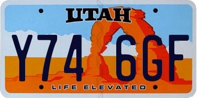UT license plate Y746GF
