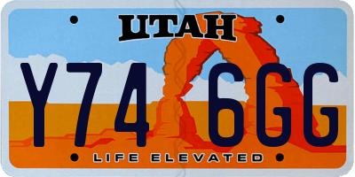 UT license plate Y746GG