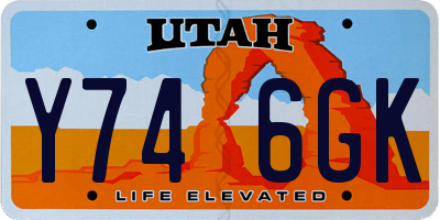 UT license plate Y746GK