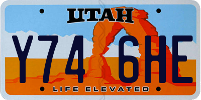 UT license plate Y746HE