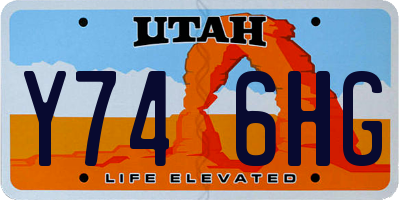 UT license plate Y746HG