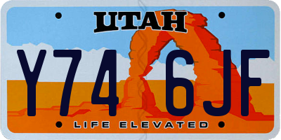 UT license plate Y746JF