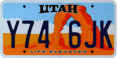 UT license plate Y746JK