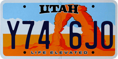 UT license plate Y746JO
