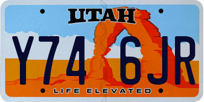 UT license plate Y746JR