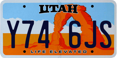 UT license plate Y746JS