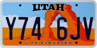 UT license plate Y746JV