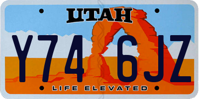 UT license plate Y746JZ