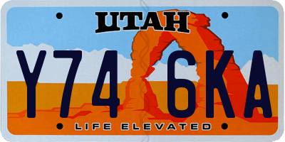 UT license plate Y746KA