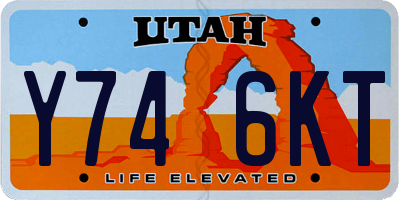 UT license plate Y746KT