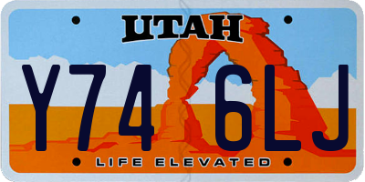 UT license plate Y746LJ