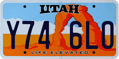 UT license plate Y746LO
