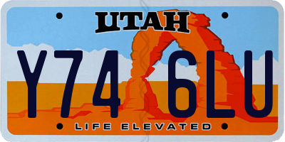 UT license plate Y746LU