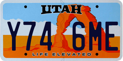 UT license plate Y746ME