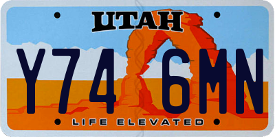 UT license plate Y746MN