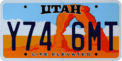 UT license plate Y746MT