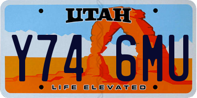 UT license plate Y746MU