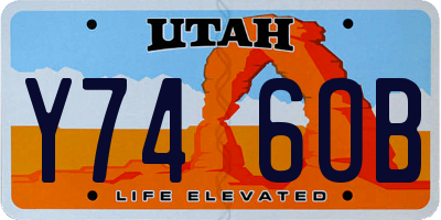 UT license plate Y746OB