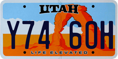 UT license plate Y746OH