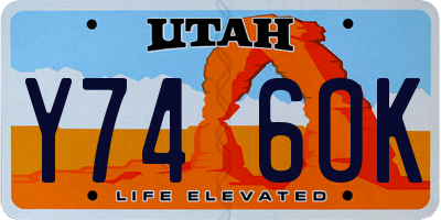 UT license plate Y746OK