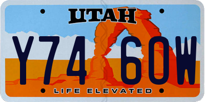 UT license plate Y746OW