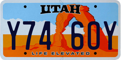 UT license plate Y746OY
