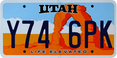 UT license plate Y746PK