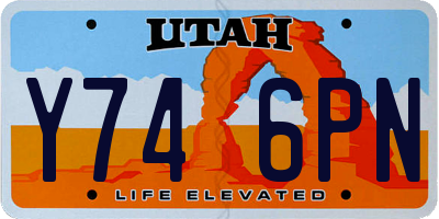 UT license plate Y746PN