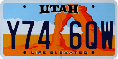 UT license plate Y746QW