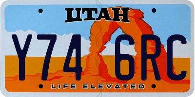 UT license plate Y746RC