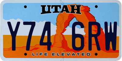 UT license plate Y746RW