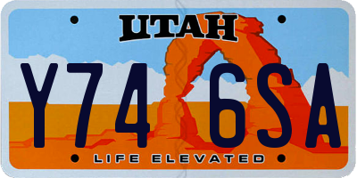 UT license plate Y746SA