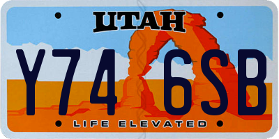 UT license plate Y746SB