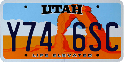 UT license plate Y746SC