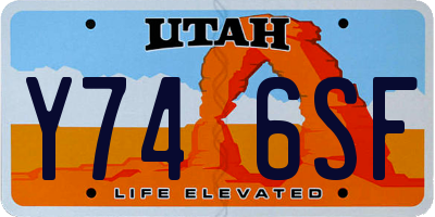 UT license plate Y746SF
