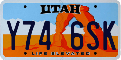 UT license plate Y746SK
