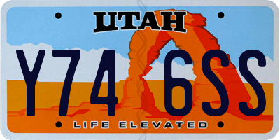 UT license plate Y746SS