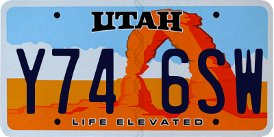 UT license plate Y746SW