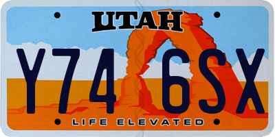 UT license plate Y746SX