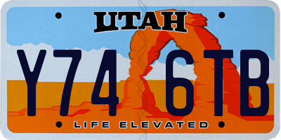 UT license plate Y746TB